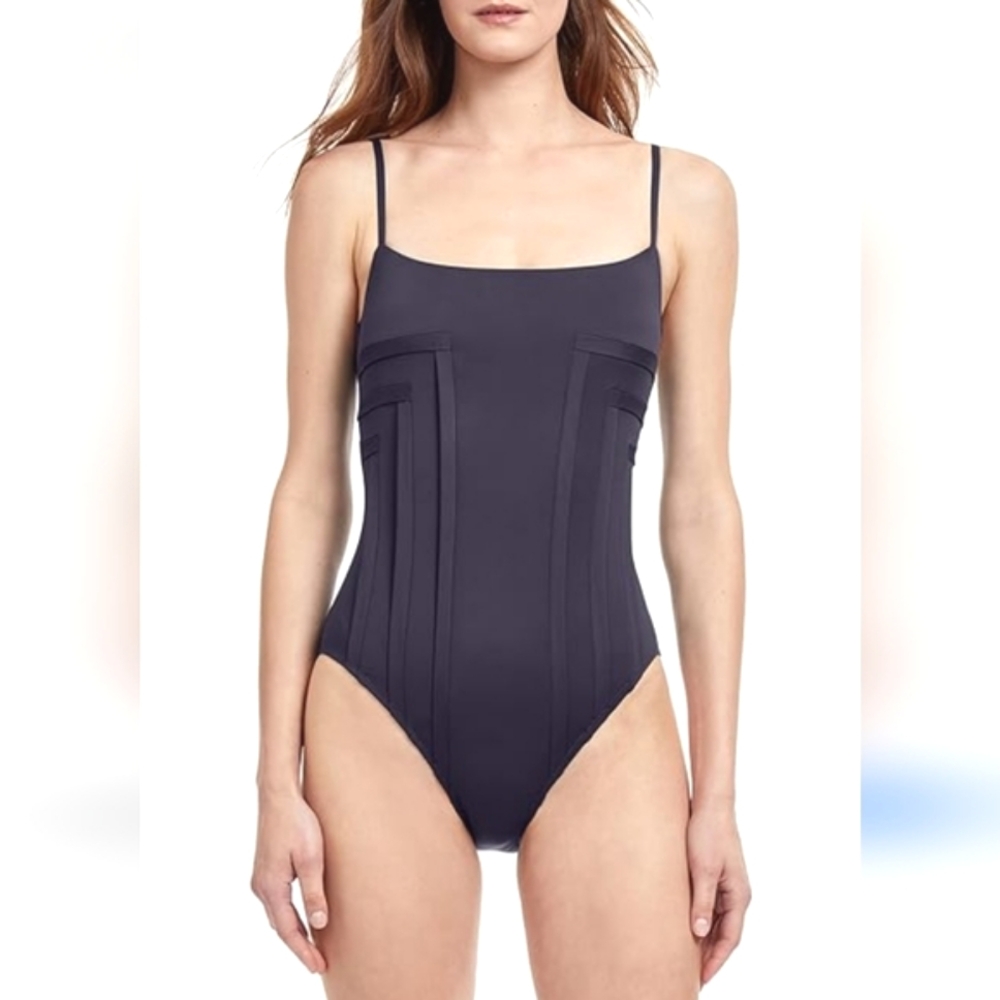 NWT Paloma Full Coverage Square Neck One-Piece Suit (Black) - Gottex